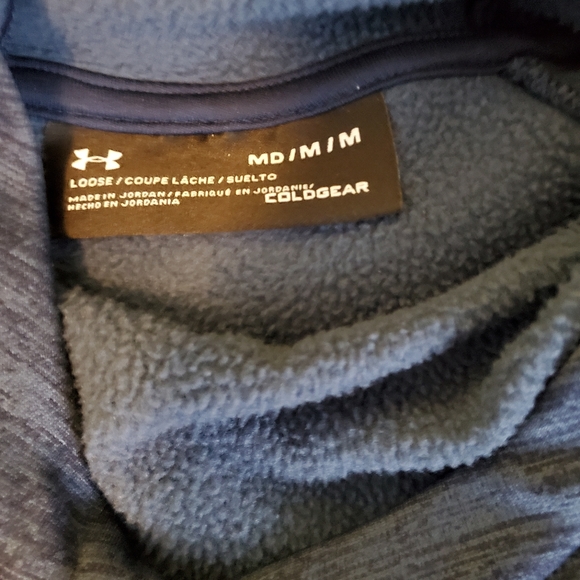 Under Armour Loose Fit Coldgear Funnel Neck Hoodie with Pockets Fleece Lined - Picture 5 of 8